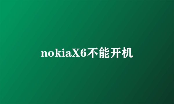 nokiaX6不能开机