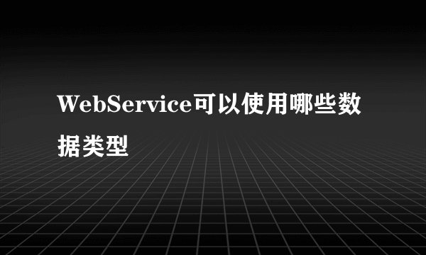 WebService可以使用哪些数据类型