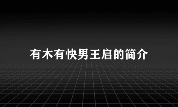 有木有快男王启的简介