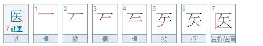 医生的医的笔顺是什么