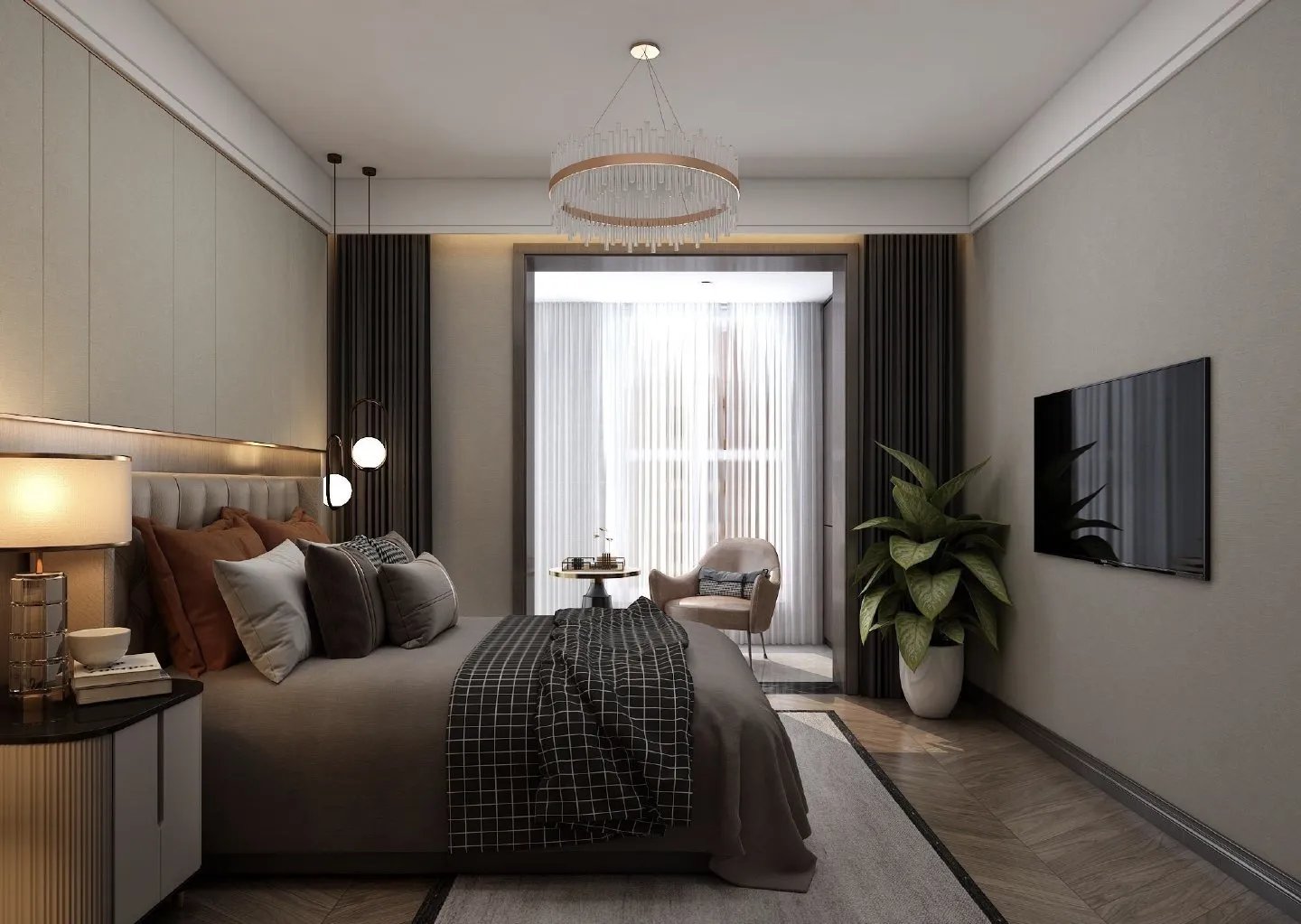 大连保利西山林语166平米现代简约风格装修案例分享