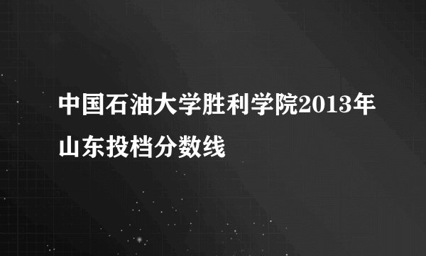 中国石油大学胜利学院2013年山东投档分数线