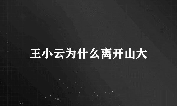 王小云为什么离开山大