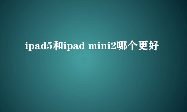 ipad5和ipad mini2哪个更好