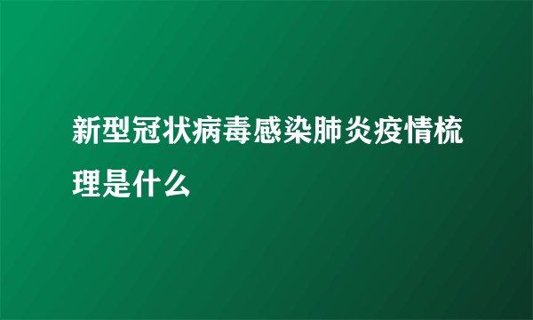 新型冠状病毒感染肺炎疫情梳理是什么