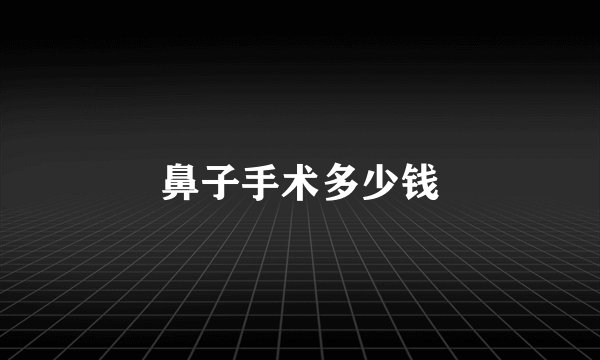 鼻子手术多少钱