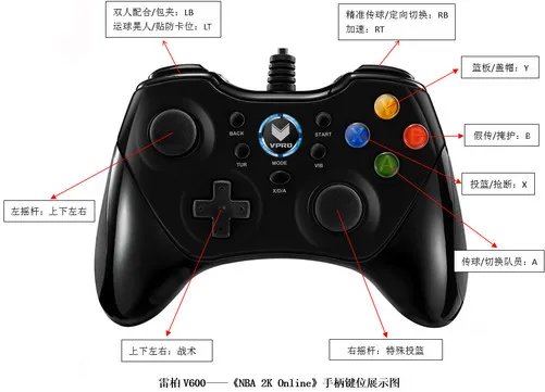 NBA2K Online-雷柏V600游戏手柄按键设置教程
