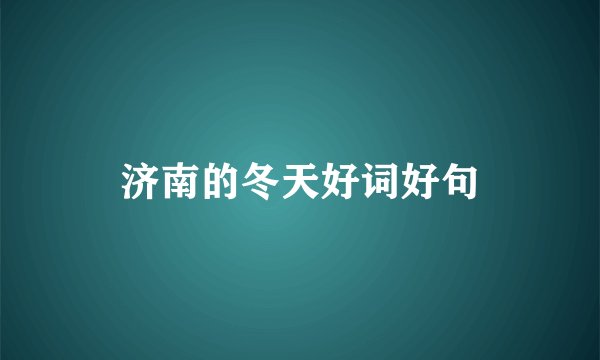 济南的冬天好词好句
