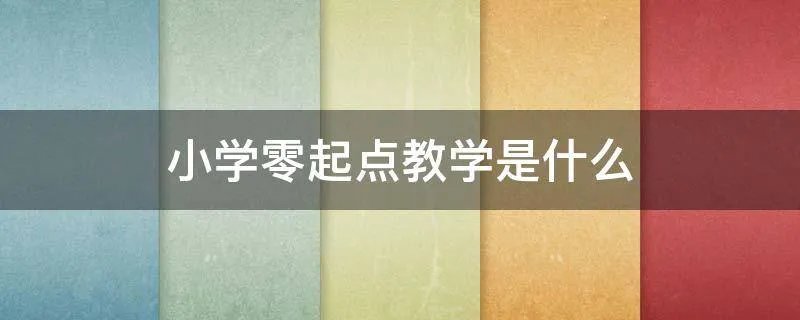 小学零起点教学是什么
