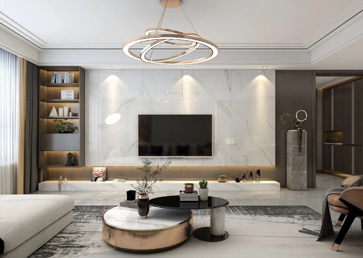 大连保利西山林语166平米现代简约风格装修案例分享