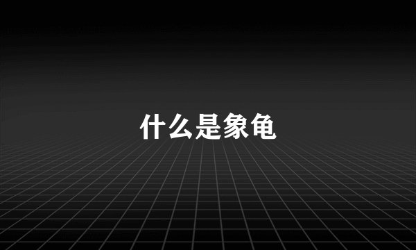 什么是象龟