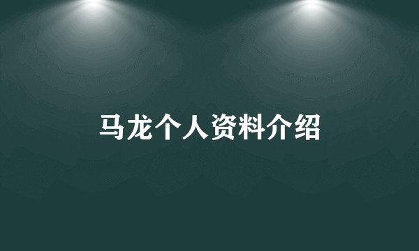 马龙个人资料介绍