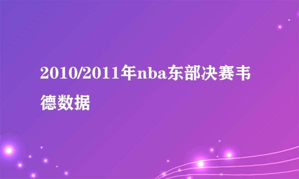 2010/2011年nba东部决赛韦德数据