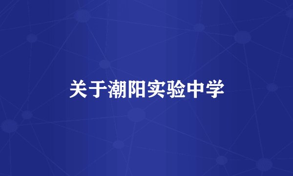 关于潮阳实验中学