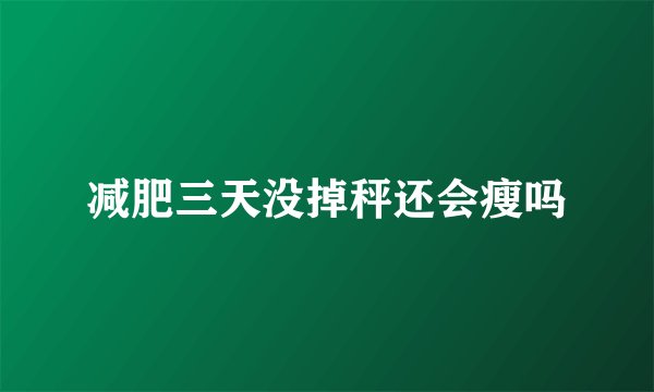 减肥三天没掉秤还会瘦吗