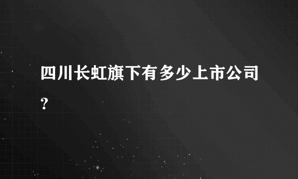 四川长虹旗下有多少上市公司？