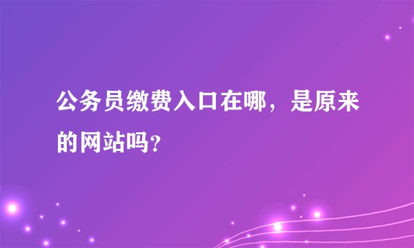 公务员缴费入口在哪，是原来的网站吗？