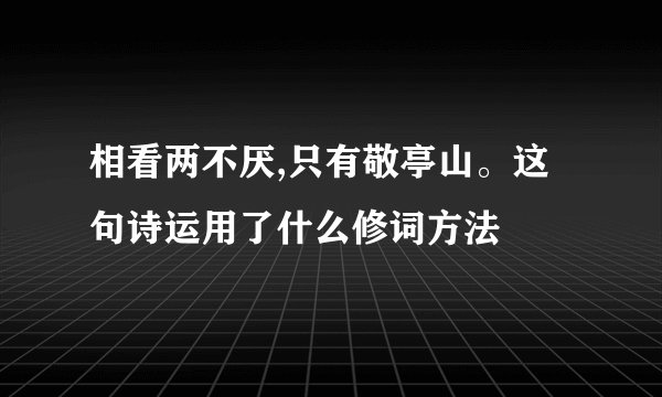 相看两不厌,只有敬亭山。这句诗运用了什么修词方法