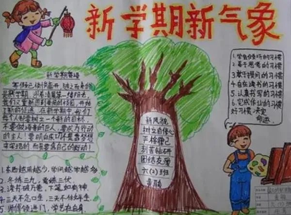 新学期新气象手抄报简单又好看图片
