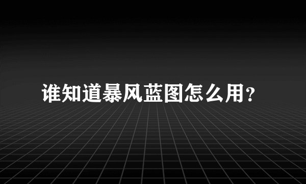 谁知道暴风蓝图怎么用？