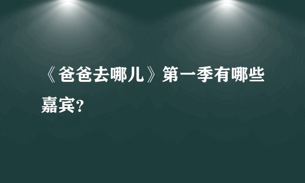 《爸爸去哪儿》第一季有哪些嘉宾？