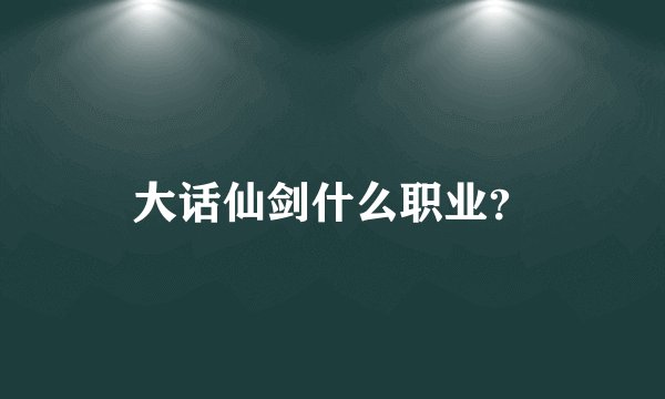 大话仙剑什么职业？