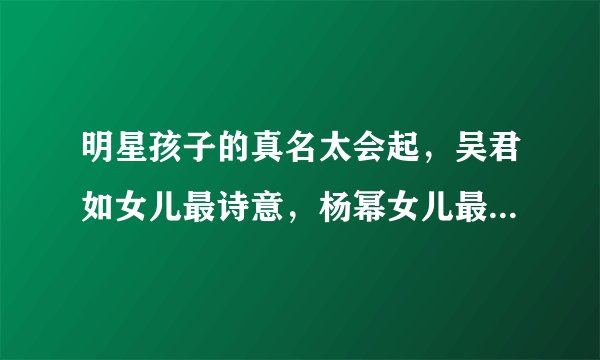 明星孩子的真名太会起，吴君如女儿最诗意，杨幂女儿最“接地气”