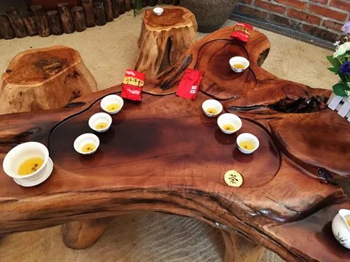实木根雕茶几图片大全 你值得拥有的根雕茶几