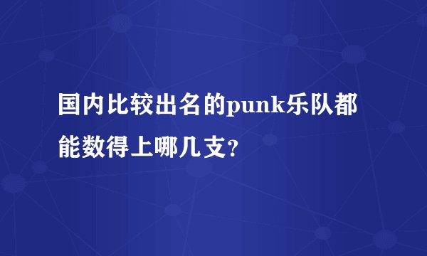 国内比较出名的punk乐队都能数得上哪几支？