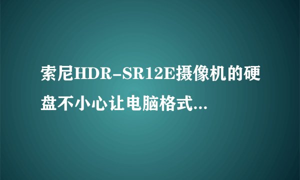 索尼HDR-SR12E摄像机的硬盘不小心让电脑格式化了怎么处理
