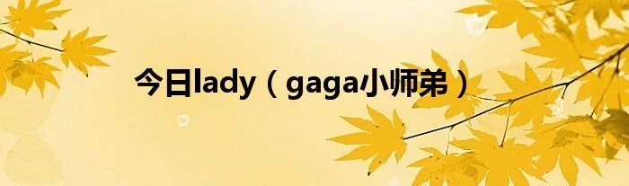 今日lady（gaga小师弟）