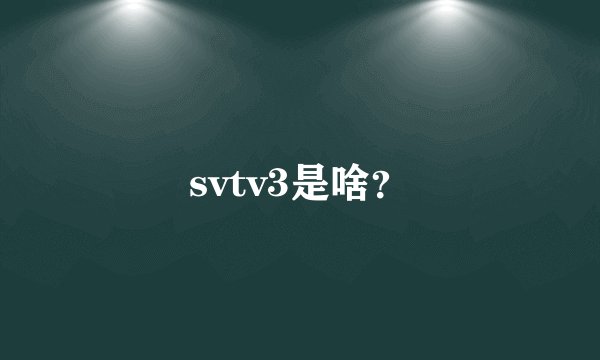 svtv3是啥？