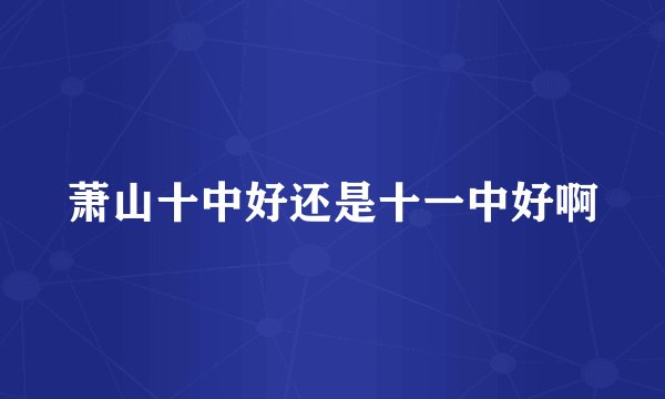 萧山十中好还是十一中好啊