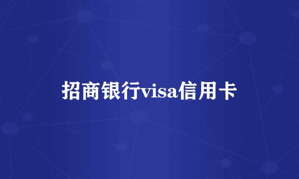 招商银行visa信用卡