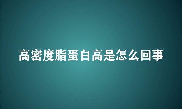 高密度脂蛋白高是怎么回事
