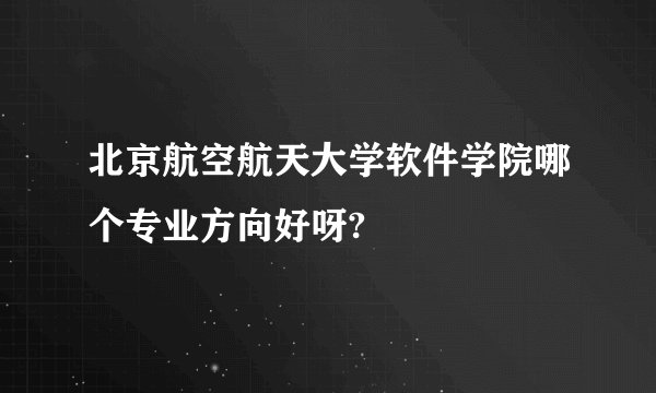 北京航空航天大学软件学院哪个专业方向好呀?