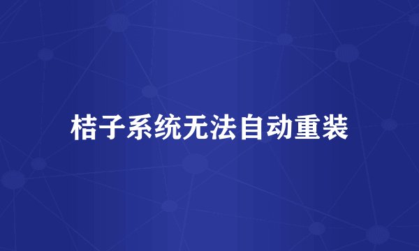 桔子系统无法自动重装