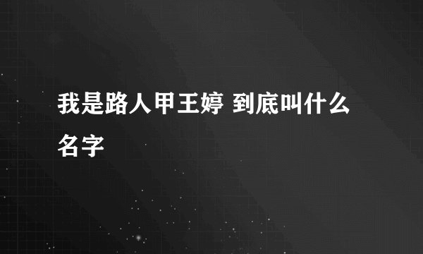 我是路人甲王婷 到底叫什么名字