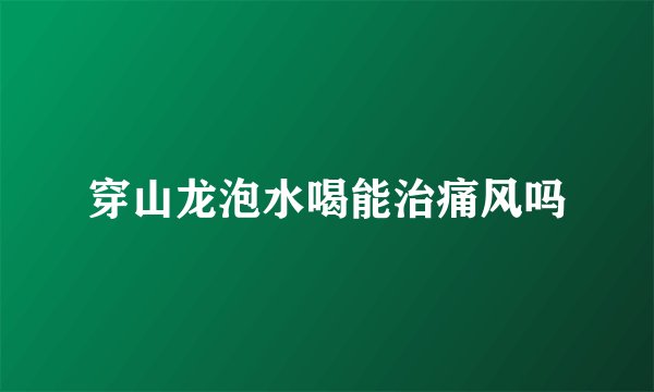 穿山龙泡水喝能治痛风吗