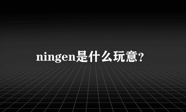 ningen是什么玩意？