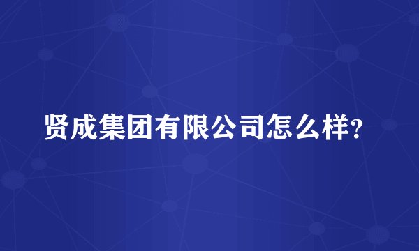 贤成集团有限公司怎么样？