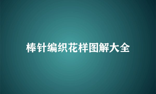 棒针编织花样图解大全