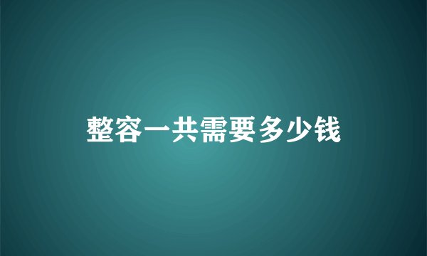 整容一共需要多少钱
