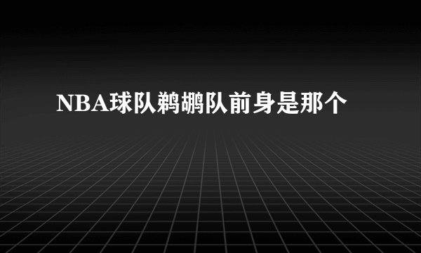 NBA球队鹈鹕队前身是那个