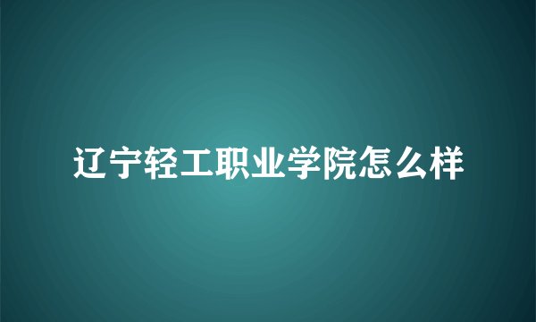 辽宁轻工职业学院怎么样