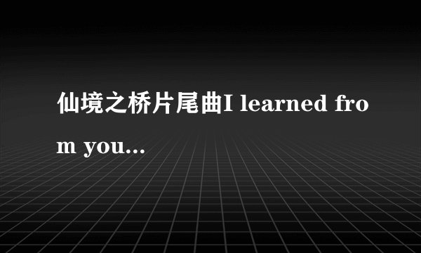 仙境之桥片尾曲I learned from you, Anna Sophia Robb版的歌词