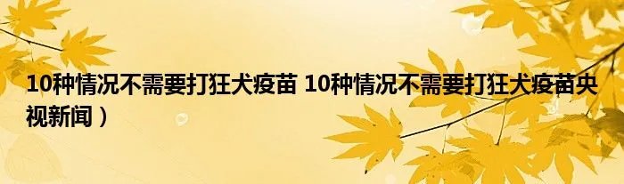 10种情况不需要打狂犬疫苗 10种情况不需要打狂犬疫苗央视新闻）