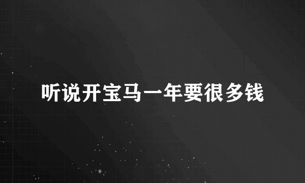 听说开宝马一年要很多钱