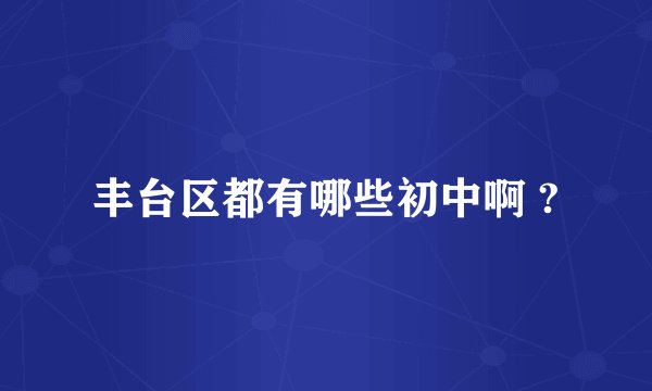 丰台区都有哪些初中啊 ?