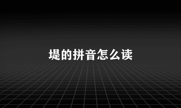 堤的拼音怎么读
